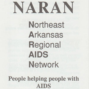 "Northeast Arkansas Regional AIDS Network" flyer with contact information