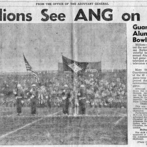 "Millions see A.N.G. on T.V." newspaper clipping