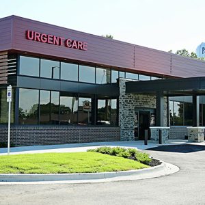 Long single story building "Urgent Care"
