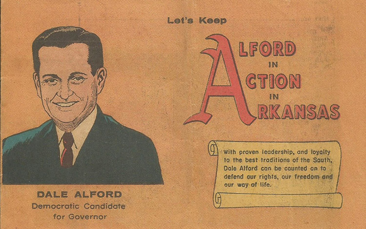White man smiling in suit in comic book like advertisement with text