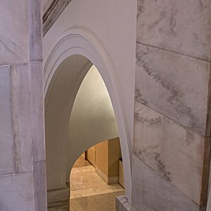 Doorway and arch in white marble