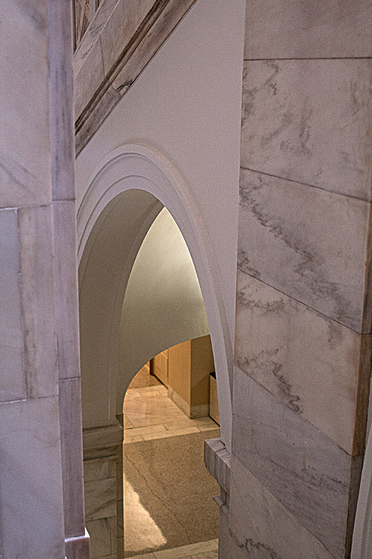Doorway and arch in white marble