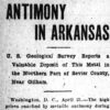 "Antimony in Arkansas" newspaper clipping