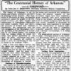 "The Centennial History of Arkansas" newspaper clipping