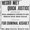 "Negro met quick justice" newspaper clipping