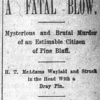 "A Fatal Blow" newspaper clipping