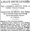 "A Black Brute Lynched" newspaper clipping