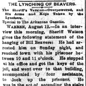 "The Lynching of Beavers" newspaper clipping