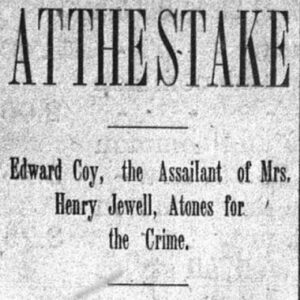 "At the Stake" newspaper clipping