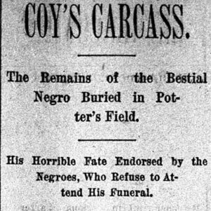 "Coy's Carcass" newspaper clipping