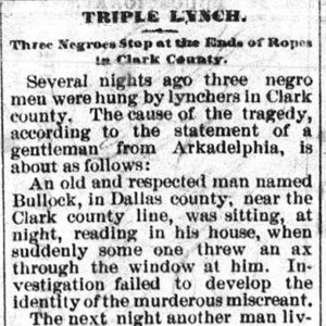 "Triple Lynch" newspaper clipping