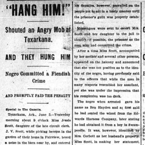 "Hang Him" newspaper clipping