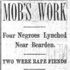 "Mob's Work" newspaper clipping