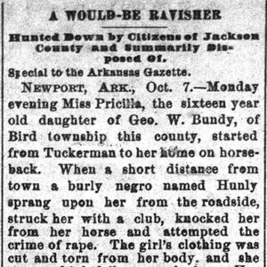 "A Would Be Ravisher" newspaper clipping
