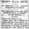 "Beebe's Black Brute" newspaper article
