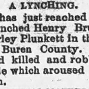 "A Lynching" newspaper clipping