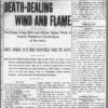 "Death-dealing wind and flame" newspaper clipping
