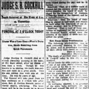 "Judge S.R. Cockrill" newspaper clipping