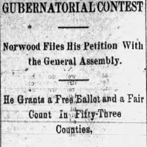 "Gubernatorial Contest" newspaper clipping