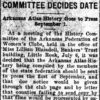 "Committee decides date" newspaper clipping