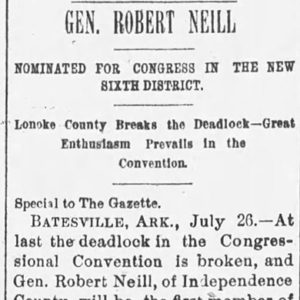 "General Robert Neill" newspaper clipping