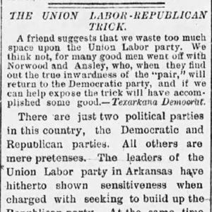 "The Union Labor-Republican Trick" newspaper clipping
