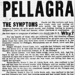 "Pellagra" newspaper clipping
