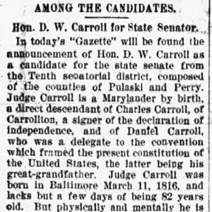 "Among the Candidates" newspaper clipping