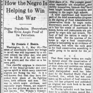 "How the Negro is helping to win the war" newspaper clipping