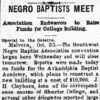 "Negro Baptists Meet" newspaper clipping
