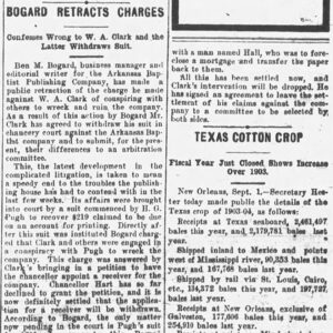 "Bogard Retracts Charges" newspaper clipping