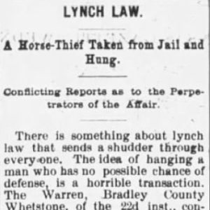 "Lynch Law" newspaper clipping