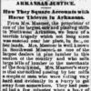 "Arkansas Justice. How they square accounts with horse thieves in Arkansas" newspaper clipping