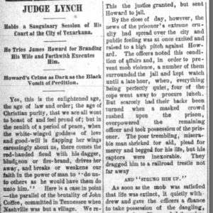 "Judge Lynch" newspaper article