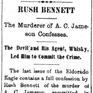 "Rush Bennett" newspaper clipping