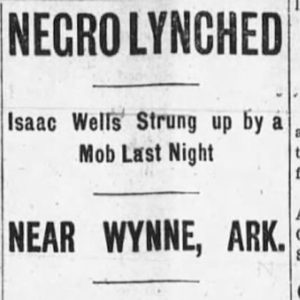 "Negro Lynched" newspaper clipping