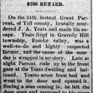 "$200 Reward" newspaper clipping