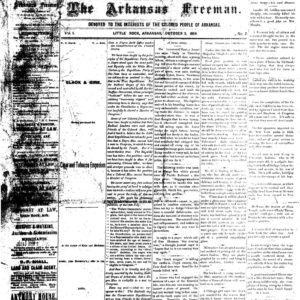 Full front page of The Arkansas Freeman newspaper