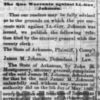 "The Quo Warrante against Lt. Governor Johnson" newspaper clipping