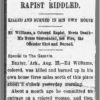 "Rapist Riddled killed and burned in his own house" newspaper clipping