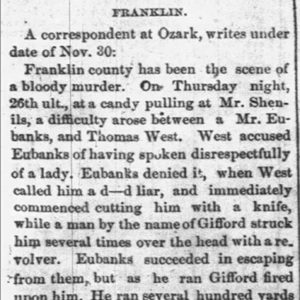 "Franklin" newspaper clipping