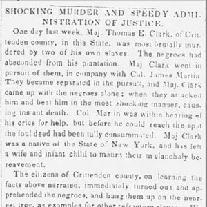 "Shocking Murder" newspaper clipping