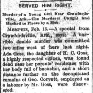 "Served him right" newspaper clipping