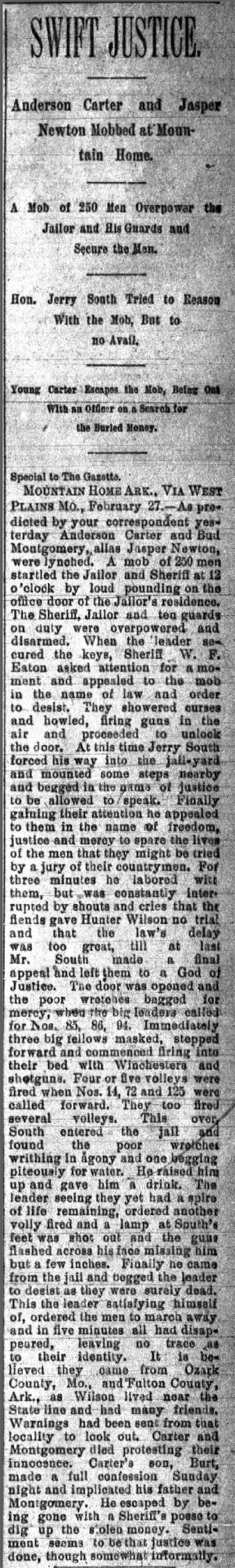 "Swift Justice" newspaper article