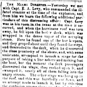"The Miami Disaster" newspaper clipping