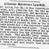 "Arkansas Murderers Lynched" newspaper clipping
