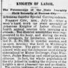 "Knights of Labor" newspaper clipping