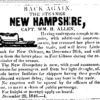 "Back again the steamer New Hampshire Captain William H. Allen" newspaper clipping