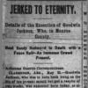 "Jerked into eternity" newspaper clipping