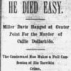 "He Died easy" newspaper clipping